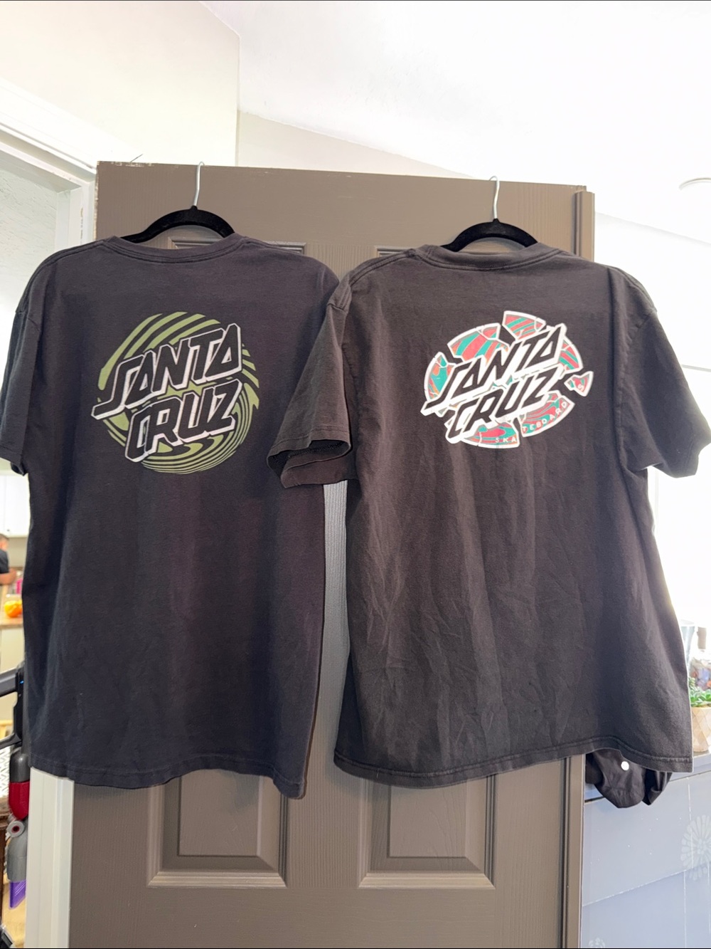 Set of 2 Santa Cruz Skateboards Black Short-Sleeve Tees